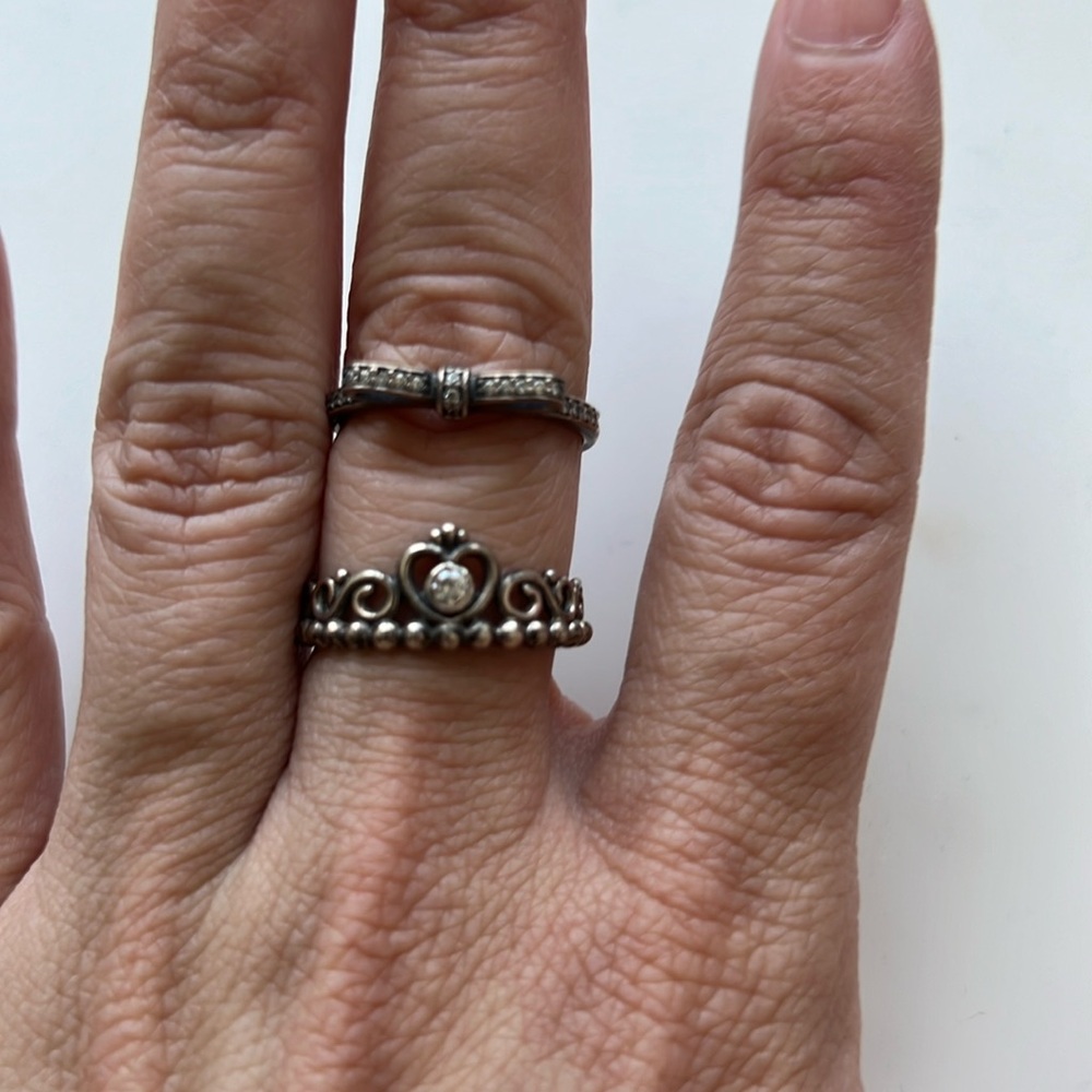 Pandora Bow and Crown rings
